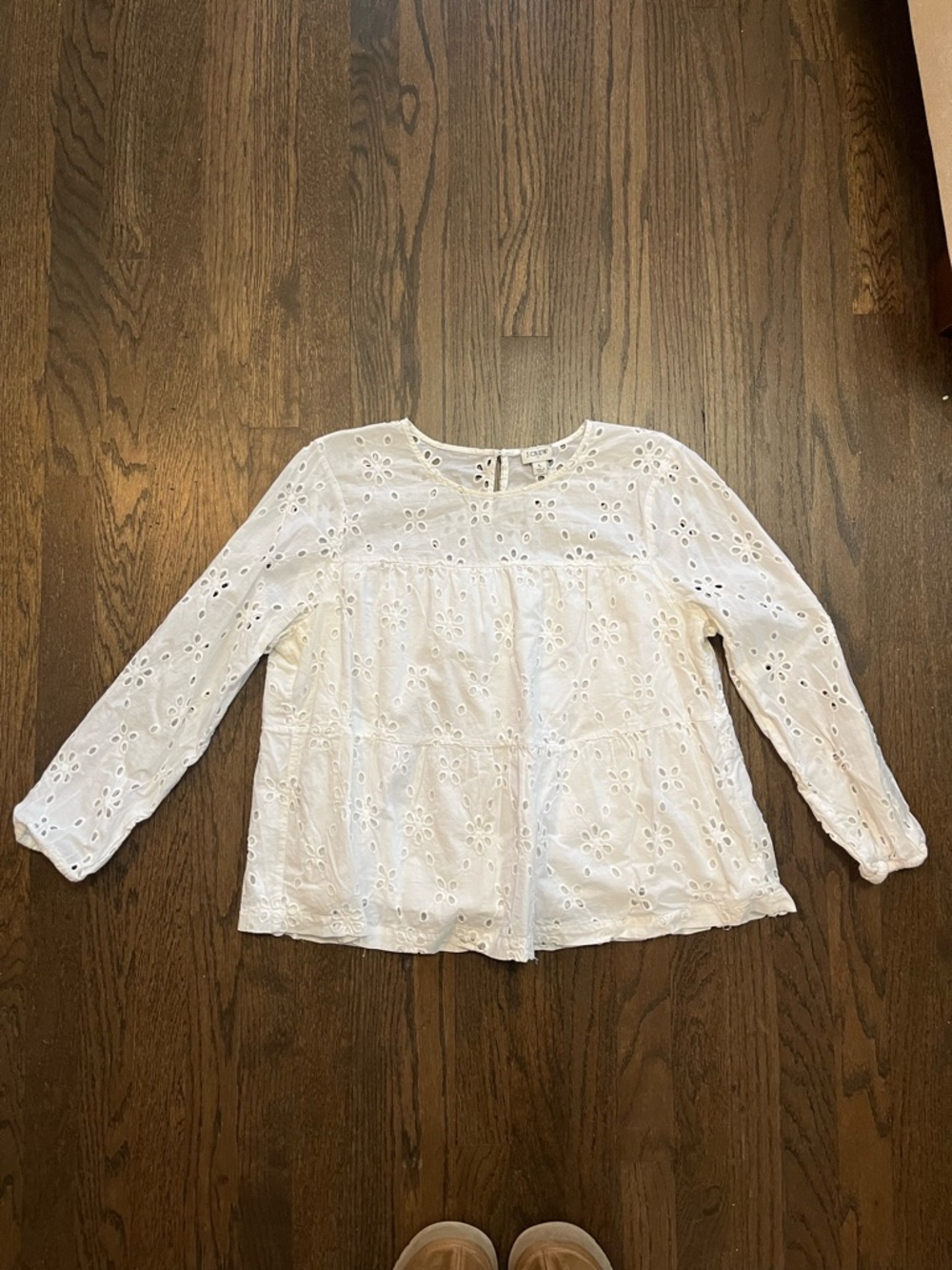 🚨SOLD🚨J. Crew White Eyelet Peasant Blouse